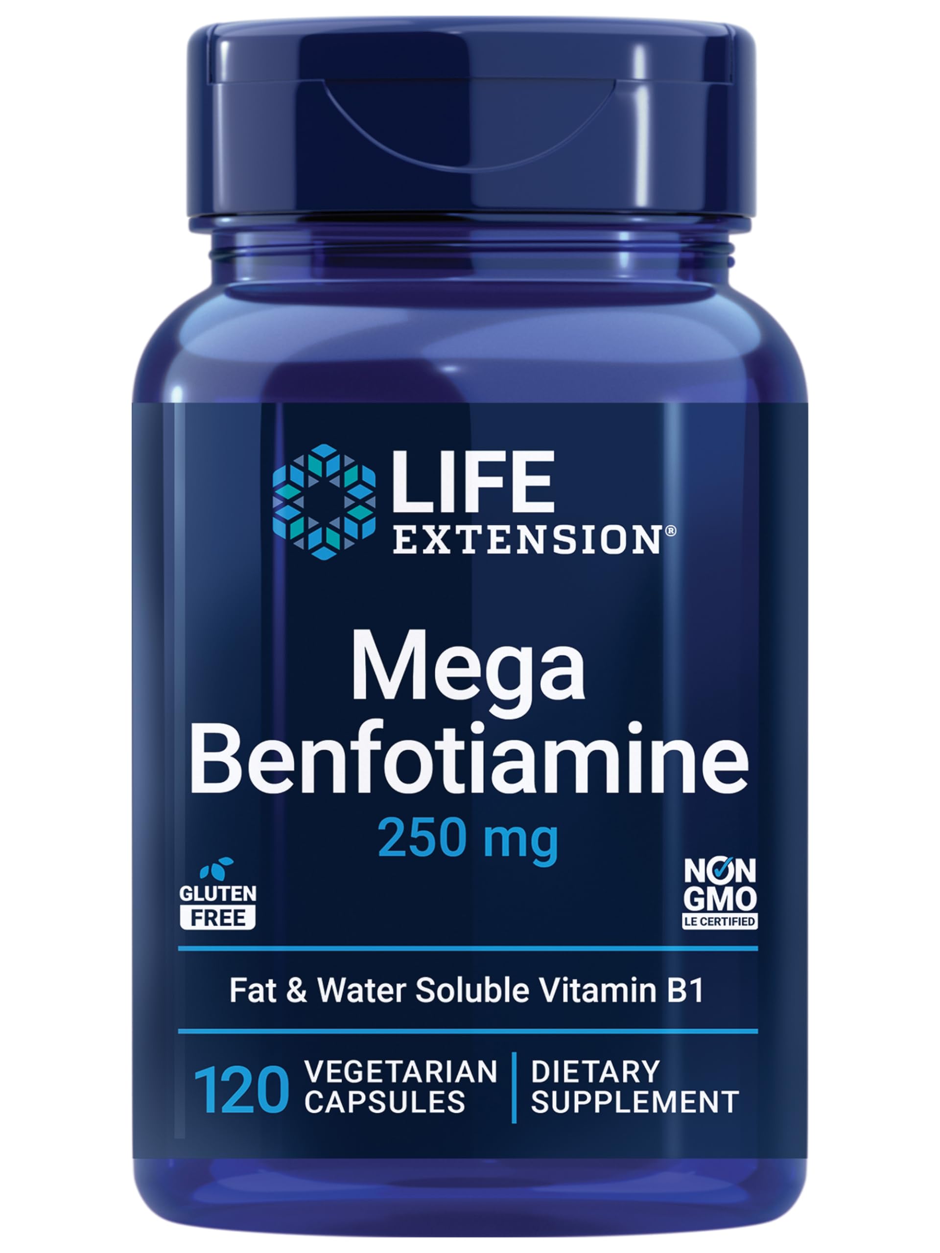 Life Extension Mega Benfotiamine 250 mg | Fat-Soluble Vitamin B1, 120 Capsules