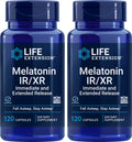 Life Extension Melatonin IR/XR 120 Capsules (Pack of 2) – Immediate & Extended Release for 7 Hours