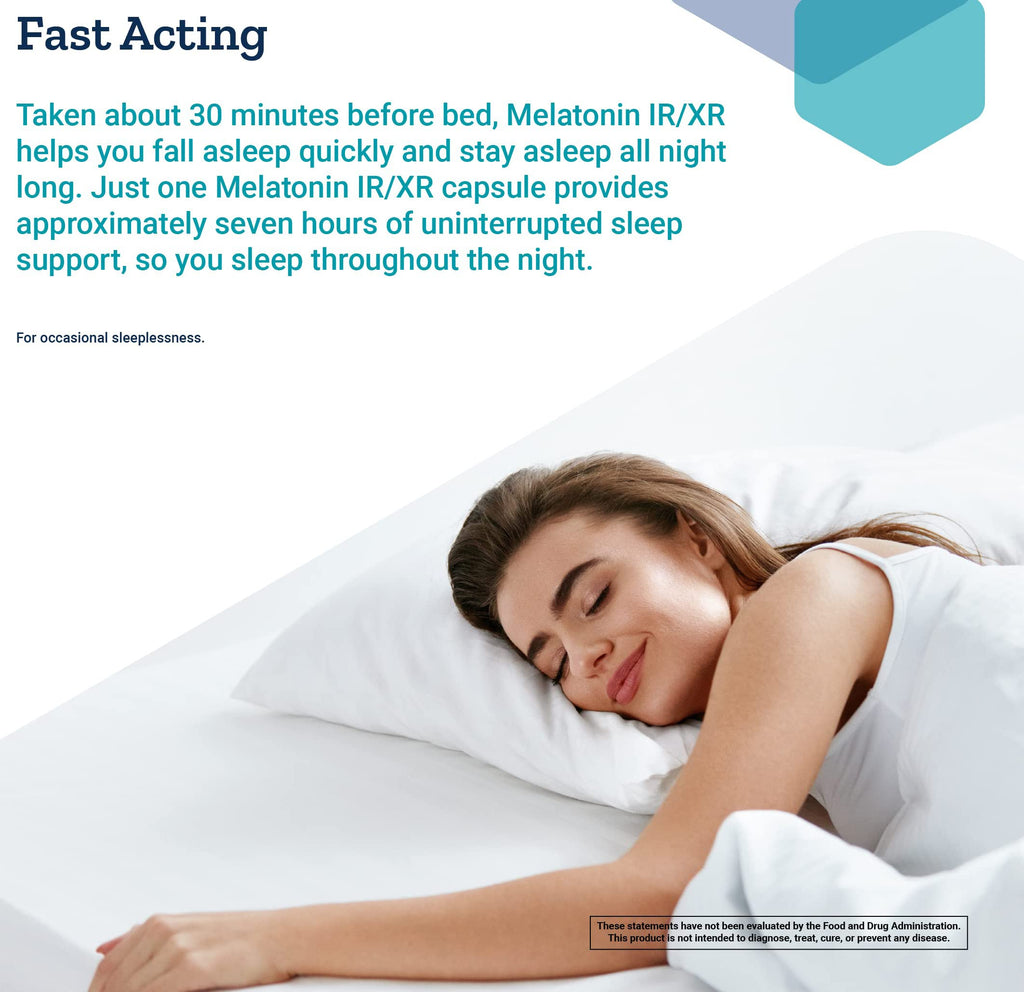 Life Extension Melatonin IR/XR 120 Caps – Fast & 7-Hour Sleep Support