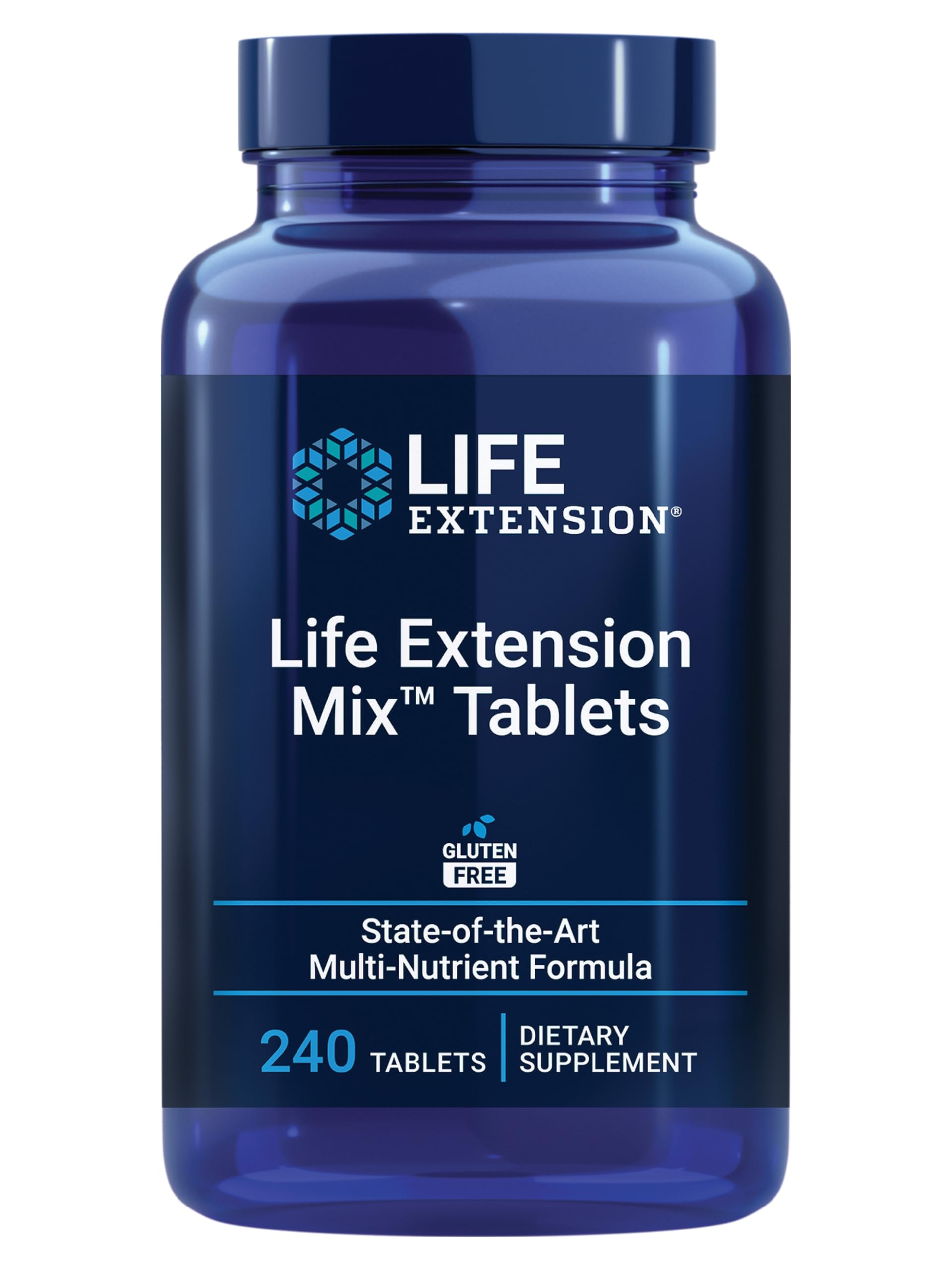 Life Extension Mix Tablets – High-Potency Multi-Nutrient Formula for Whole-Body Health (Gluten-Free, 240 Tablets)