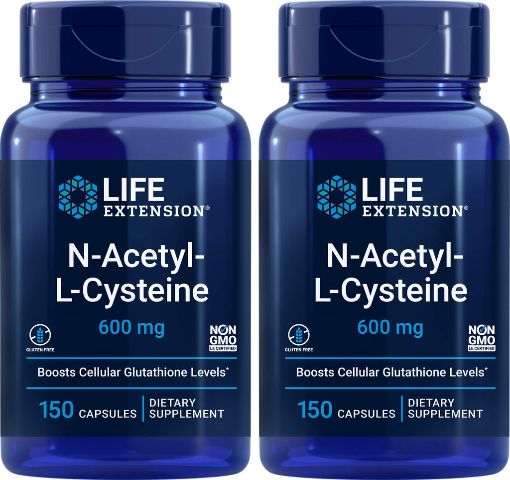 Life Extension N-Acetyl-L-Cysteine (NAC) 600mg – 300 Capsules (Pack of 2) | Immune & Liver Support