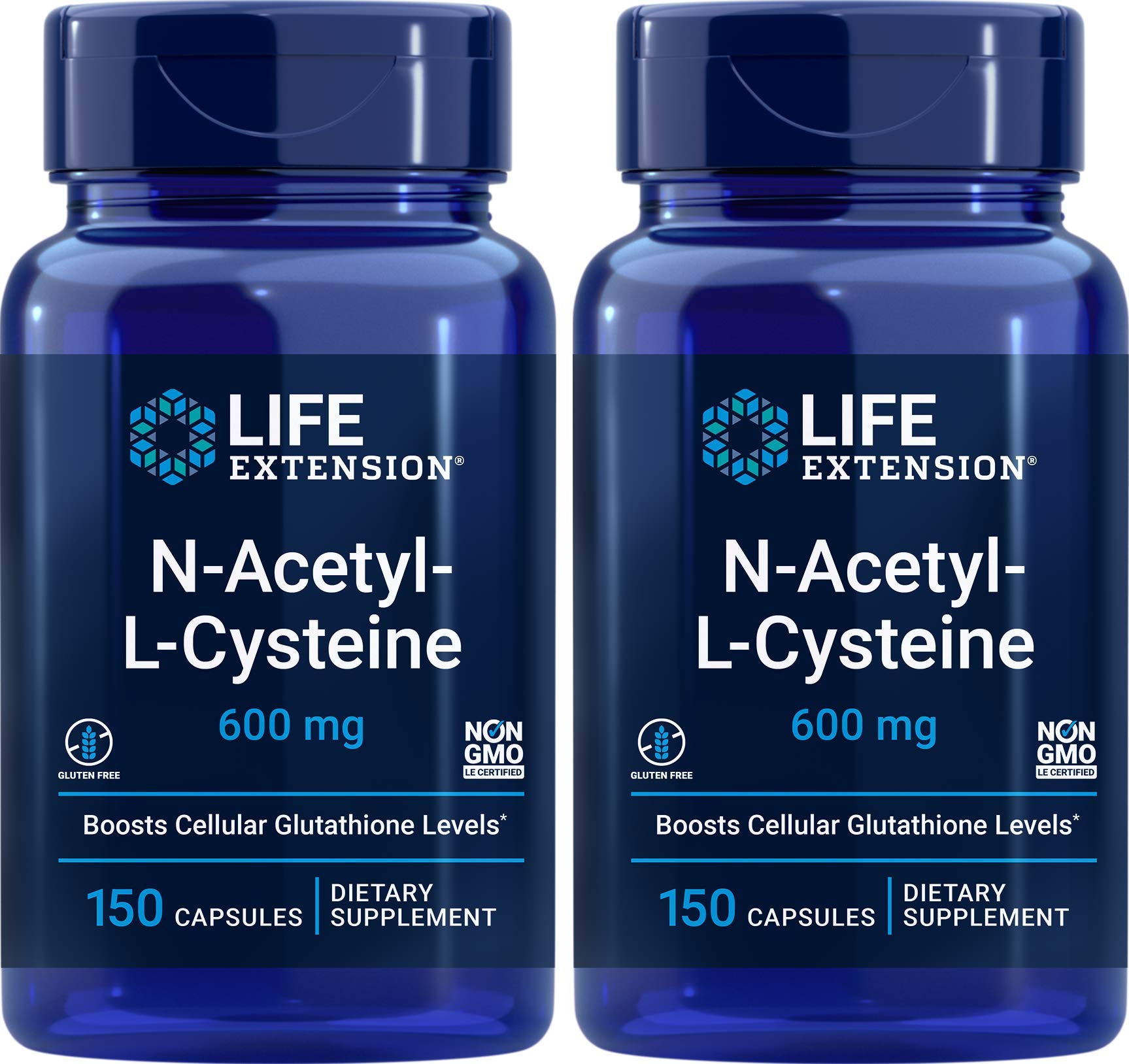 Life Extension N-Acetyl-L-Cysteine (NAC) 600mg – 300 Capsules (Pack of 2) | Immune & Liver Support
