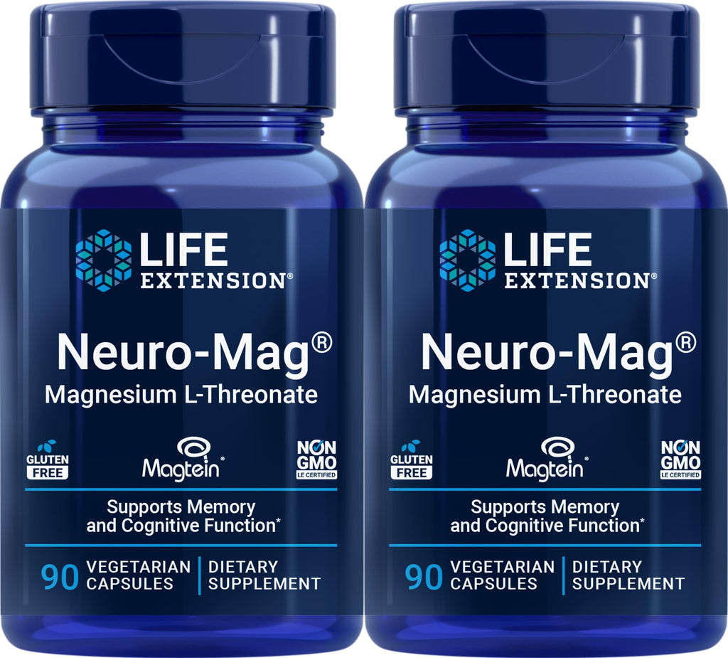 Life Extension Neuro-mag Magnesium L-threonate, 90 Count (2 Pack) – Brain Support & Focus