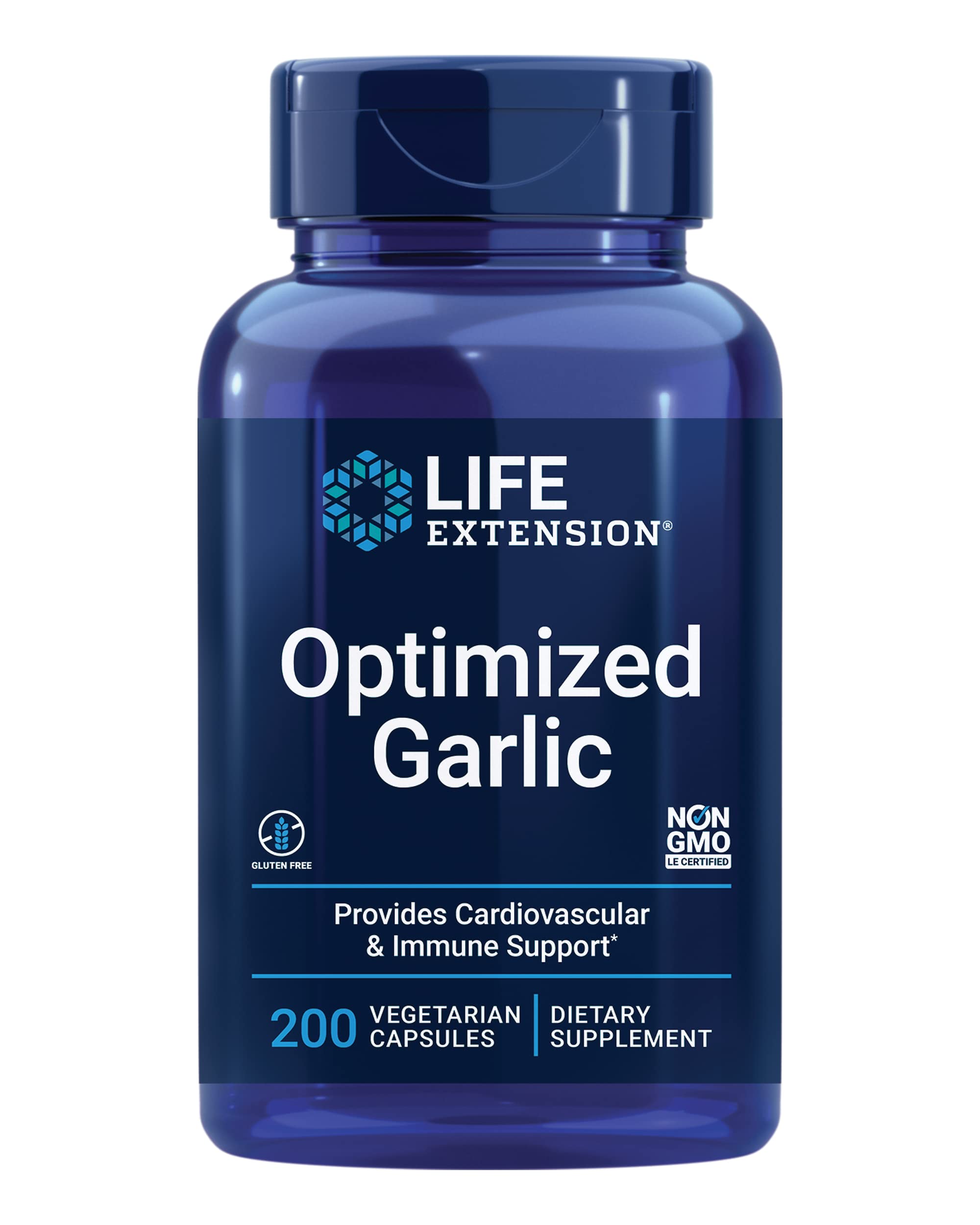 Life Extension Optimized Garlic - Heart Health, Immune Support, 200 Capsules