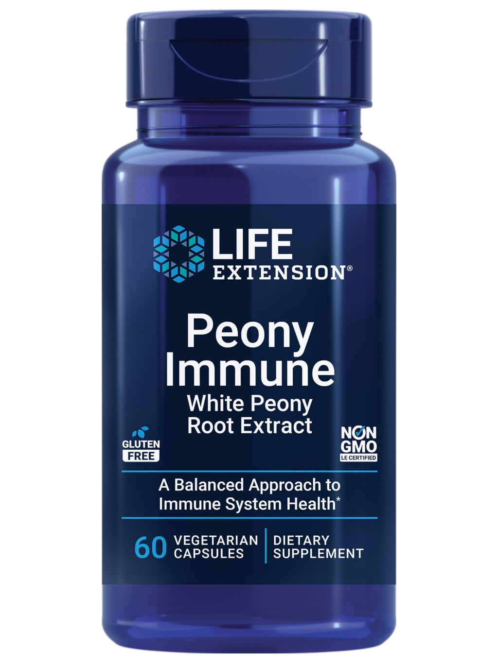 Peony Immune by Life Extension – White Peony Root Immune Support, Gluten-Free, Non-GMO, 60 Capsules