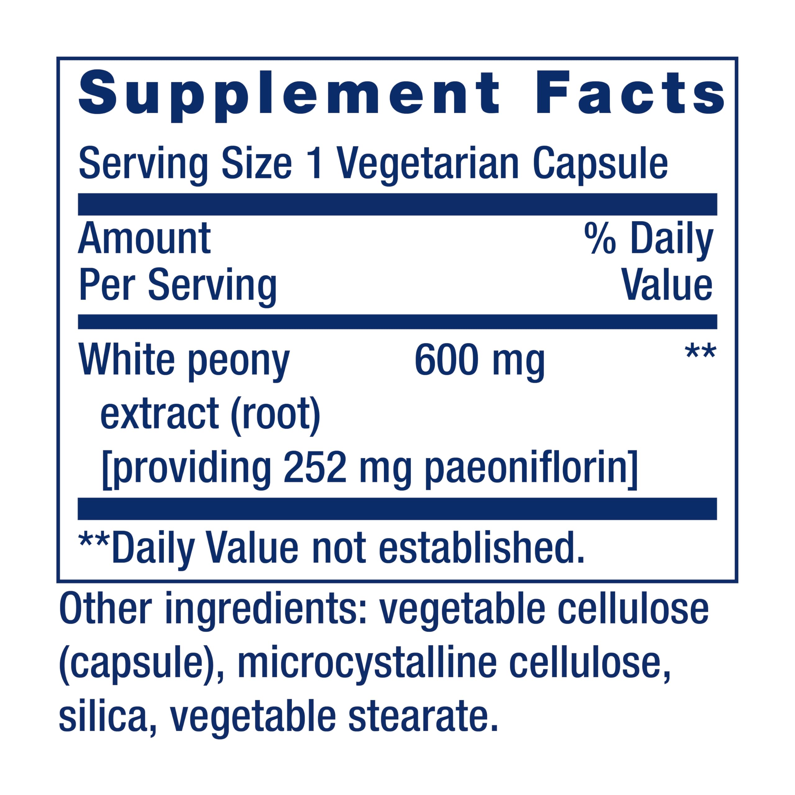 Peony Immune by Life Extension – White Peony Root Immune Support, Gluten-Free, Non-GMO, 60 Capsules