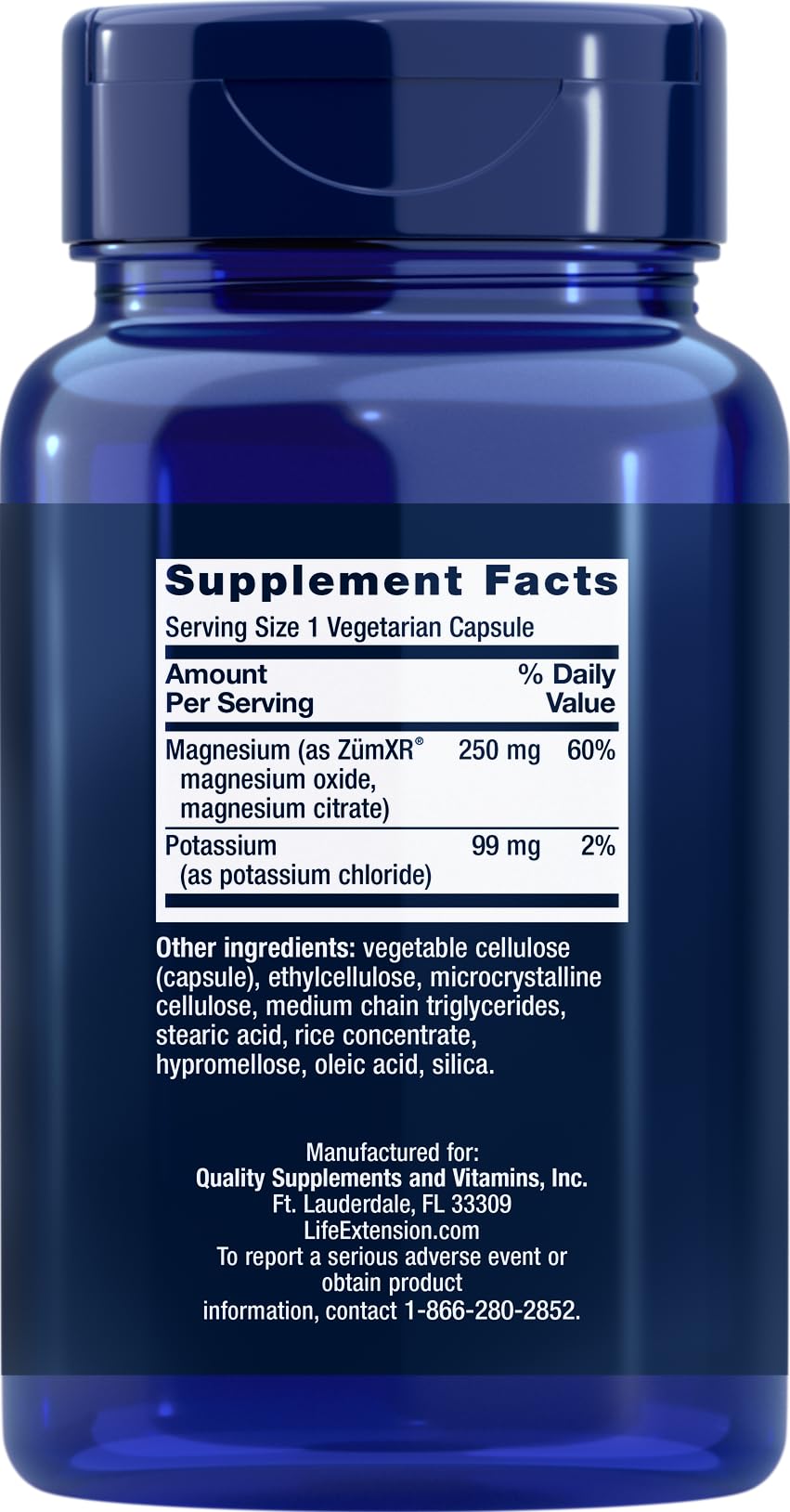 Life Extension Potassium 99 mg + Extend-Release Magnesium 250 mg (2x100 Veg Caps) – Gluten-Free, Non-GMO