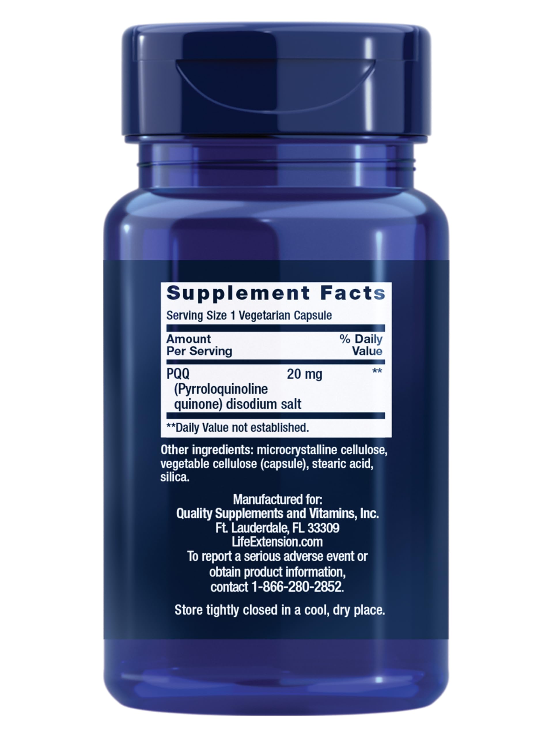 Life Extension PQQ 20 mg – Promotes New Mitochondria | Gluten-Free, Non-GMO, Vegetarian