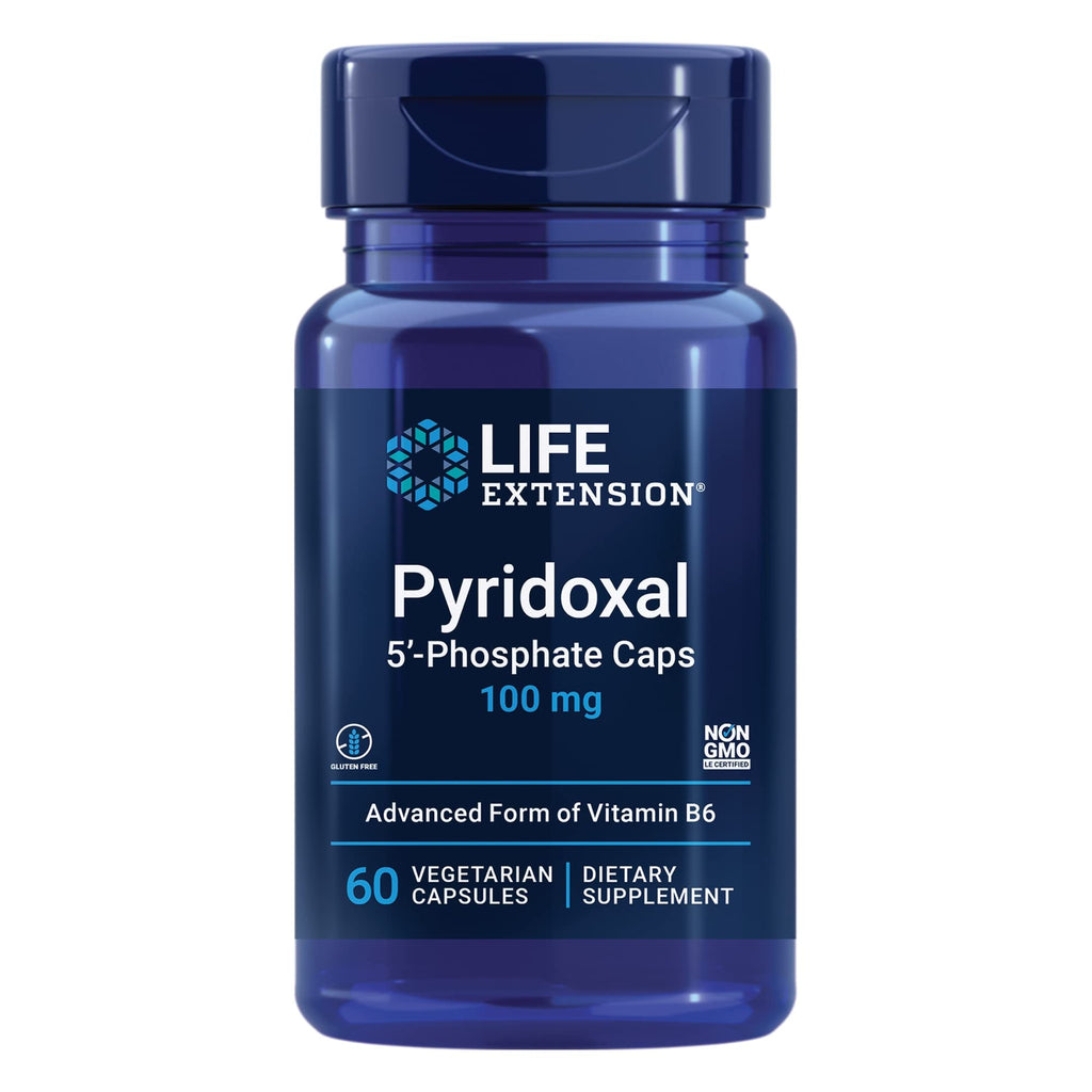 Life Extension Pyridoxal 5'-Phosphate Caps – Vitamin B6 100 mg | Bioactive B6 for Cardiovascular, Nervous System & Kidney Health