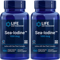 Life Extension Sea Iodine 1000 mcg – 150 Veg Caps (Pack of 2) | Natural Iodine Supplement from Kelp & Bladderwack