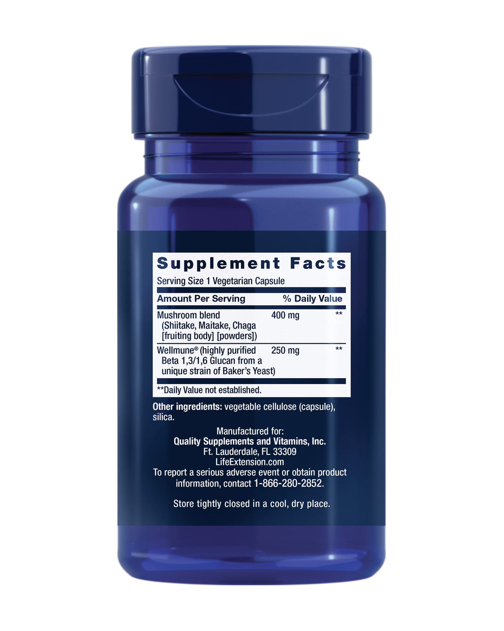 Life Extension Mushroom Immune with Beta Glucans – Immune Support Formula