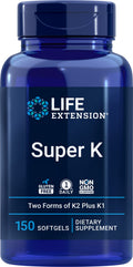 Life Extension Super K – Vitamin K1 & K2 (MK4 & MK7), 150 Softgels