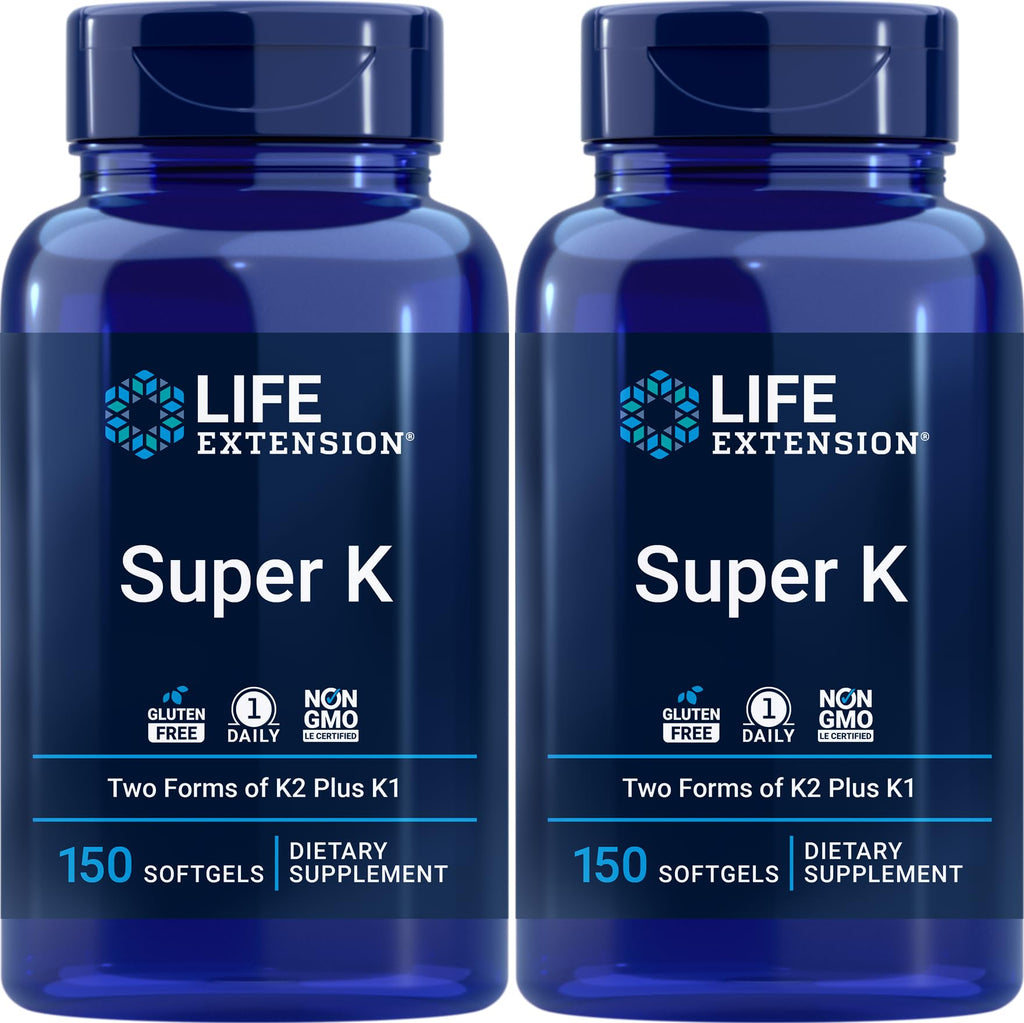 Life Extension Super K – 150 Softgels (Pack of 2) with Vitamin K, K2 & Vitamin C