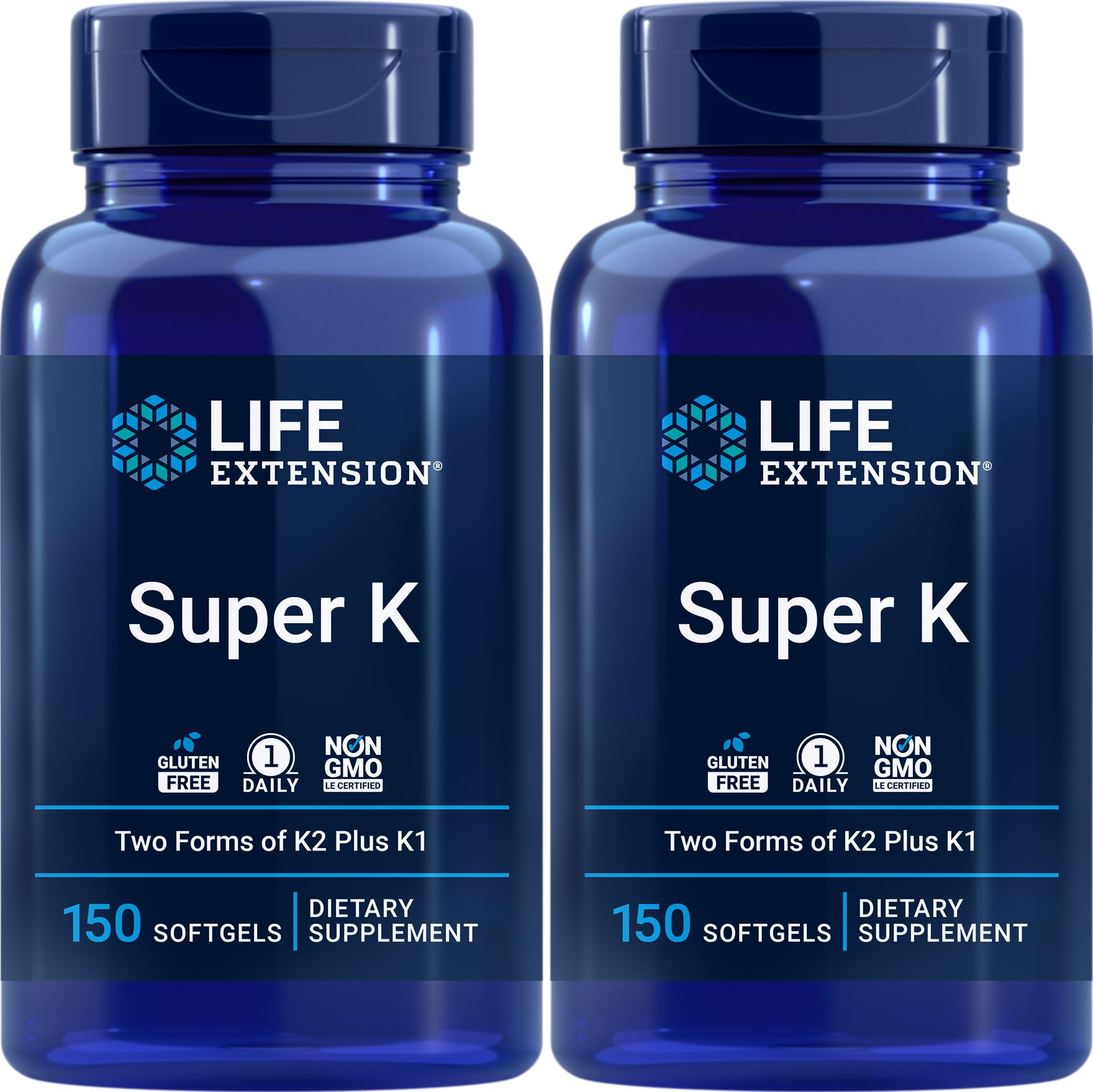 Life Extension Super K – 150 Softgels (Pack of 2) with Vitamin K, K2 & Vitamin C