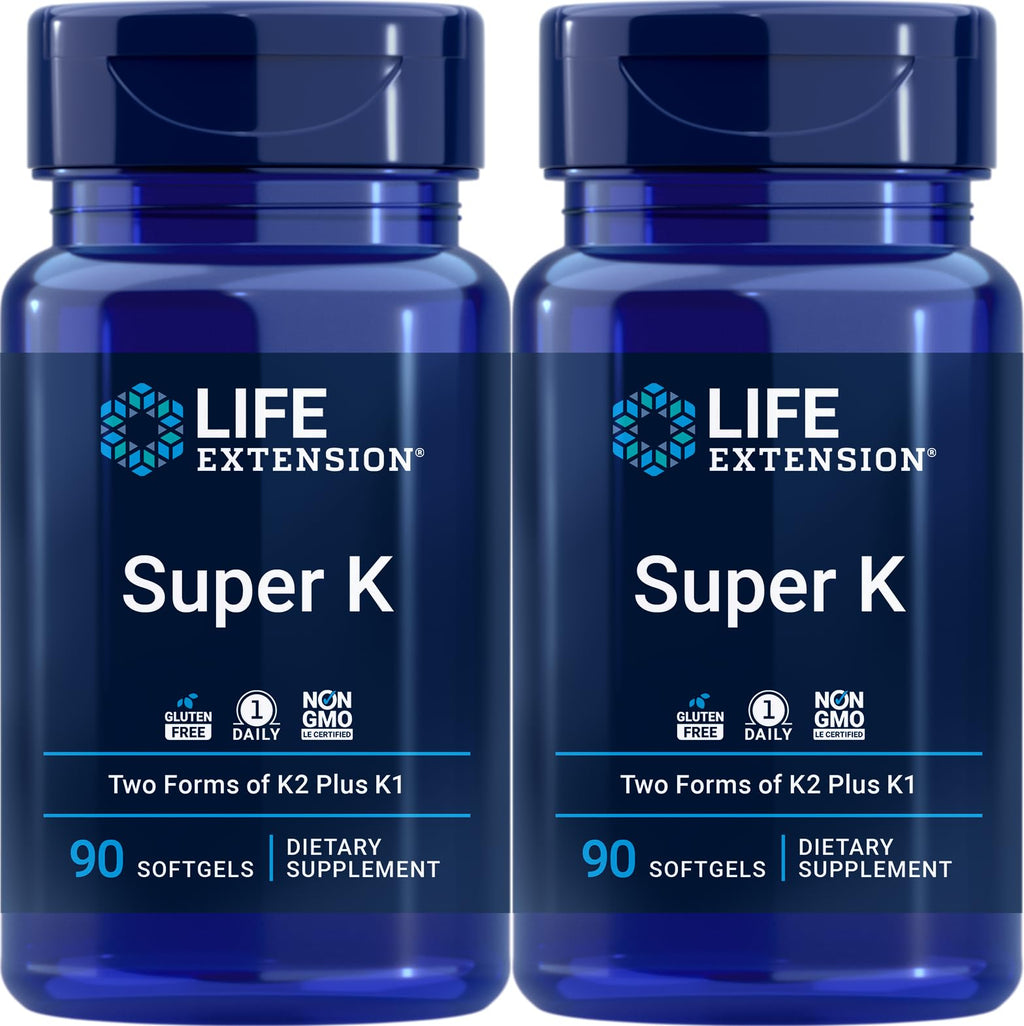 Life Extension Super K, 90 Softgels (Pack of 2) – Triple Vitamin K Formula