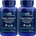 Life Extension Super Omega-3 360 Softgels (2-Pack) – Easy to Swallow, Lemon Flavor, IFOS Certified