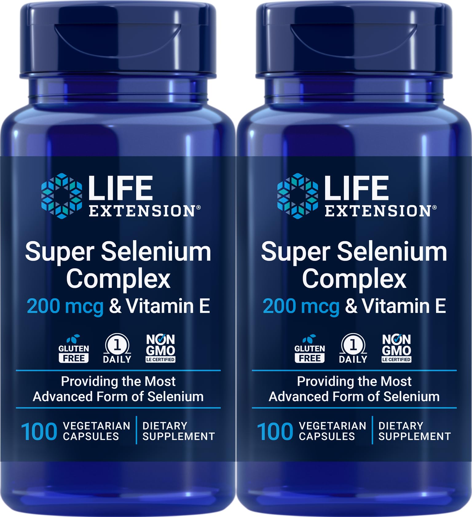 Life Extension Super Selenium Complex 200 mcg & Vitamin E | 100 Veg Caps (Pack of 2)
