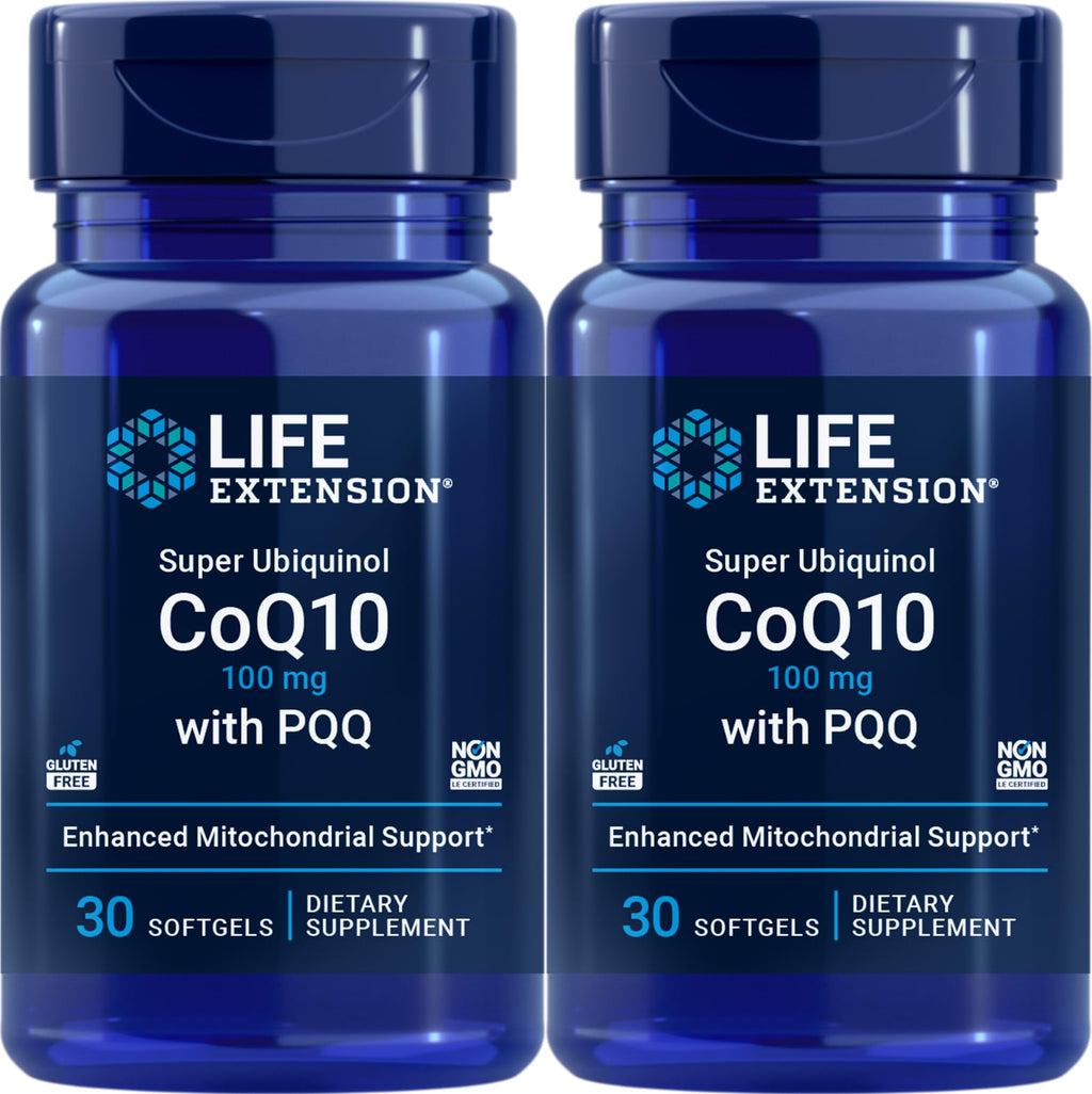 Life Extension Super Ubiquinol CoQ10 with PQQ, 30 Softgels – Pack of 2