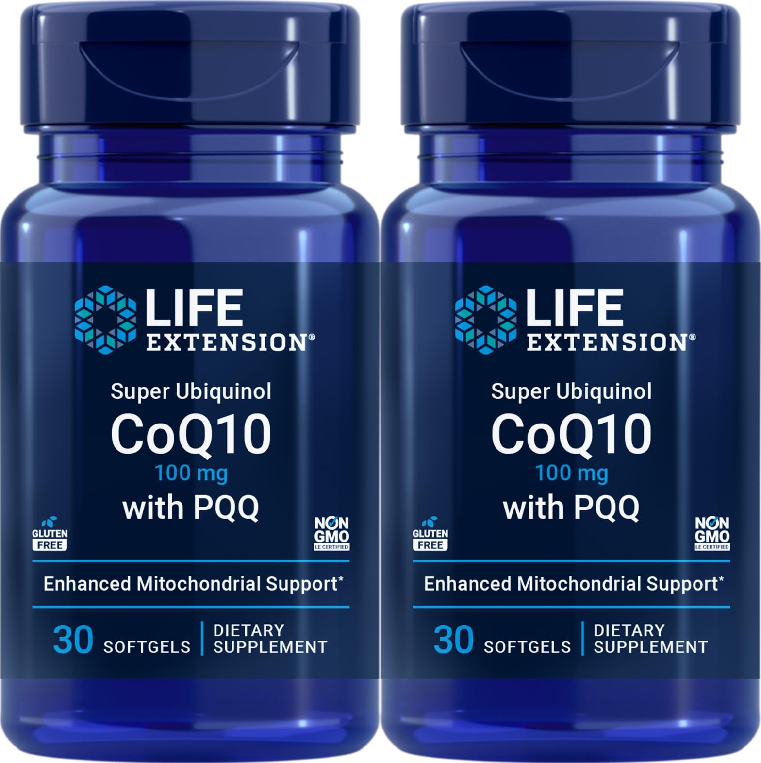 Life Extension Super Ubiquinol CoQ10 with PQQ, 30 Softgels – Pack of 2
