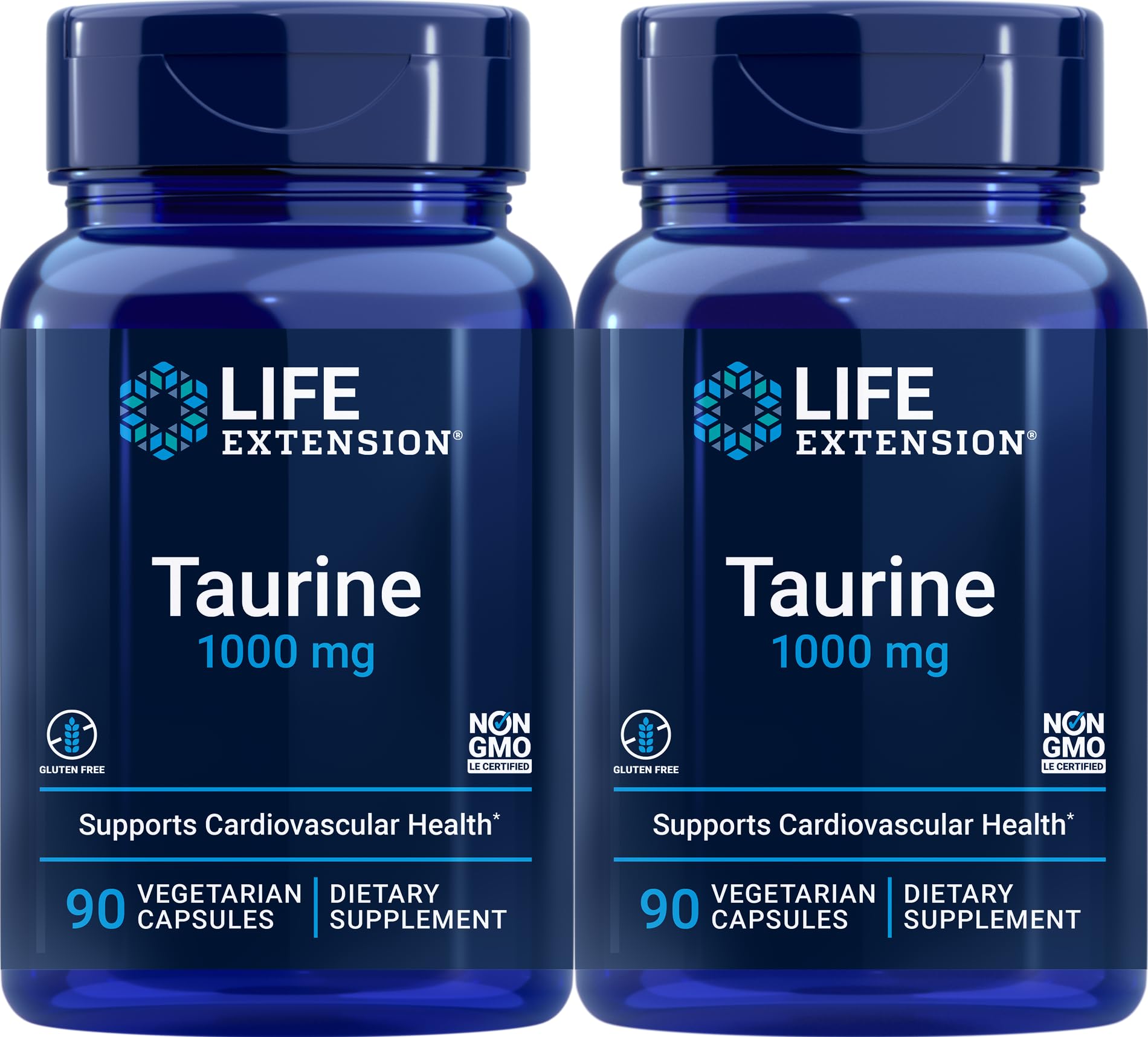 Life Extension Taurine 1,000 mg – 90 Veg Capsules (Pack of 2)