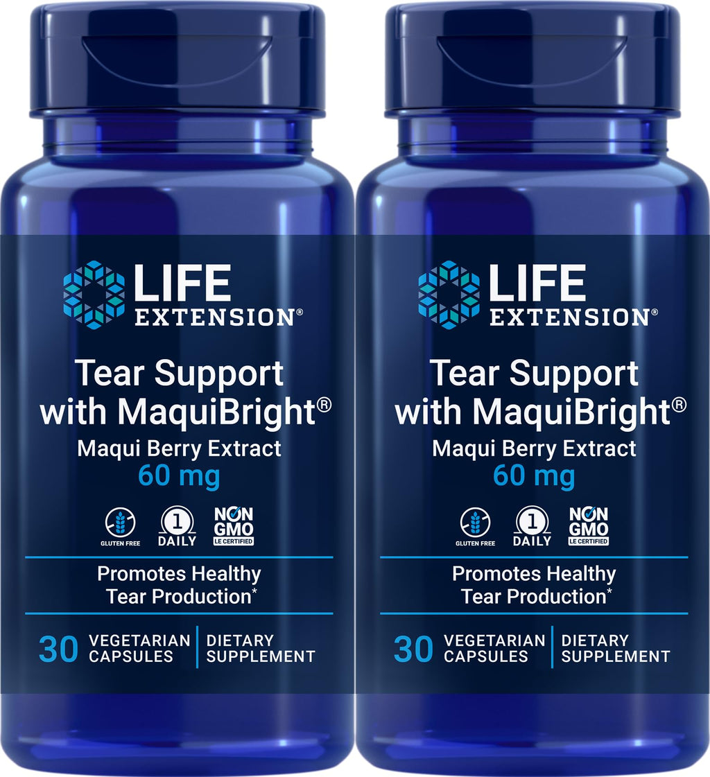 Life Extension Tear Support with MaquiBright 60 mg – 30 Vegetarian Capsules (Pack of 2)