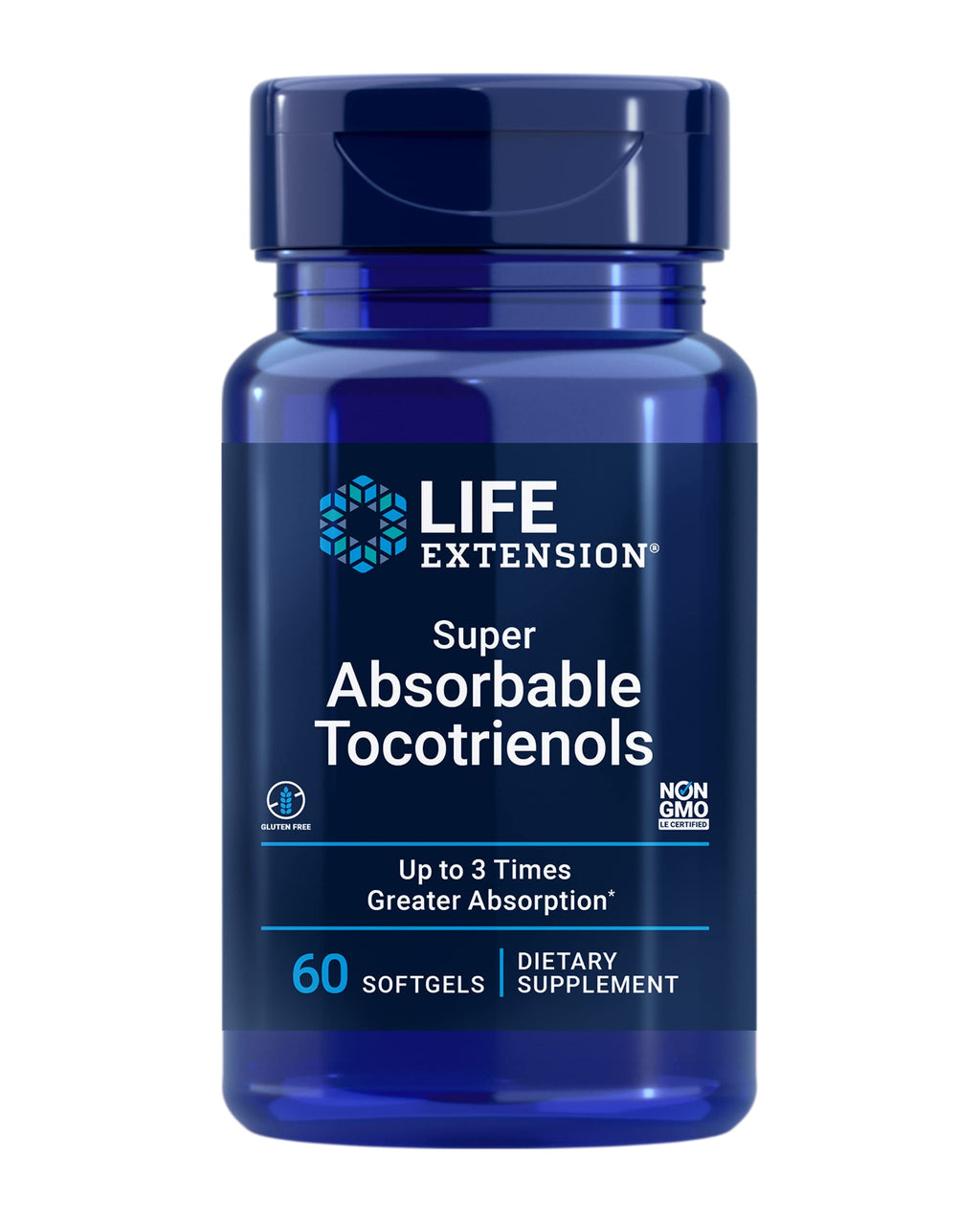 Life Extension Super Absorbable Tocotrienols – Hair Growth & Brain Support, 60 Softgels | Gluten-Free, Non-GMO
