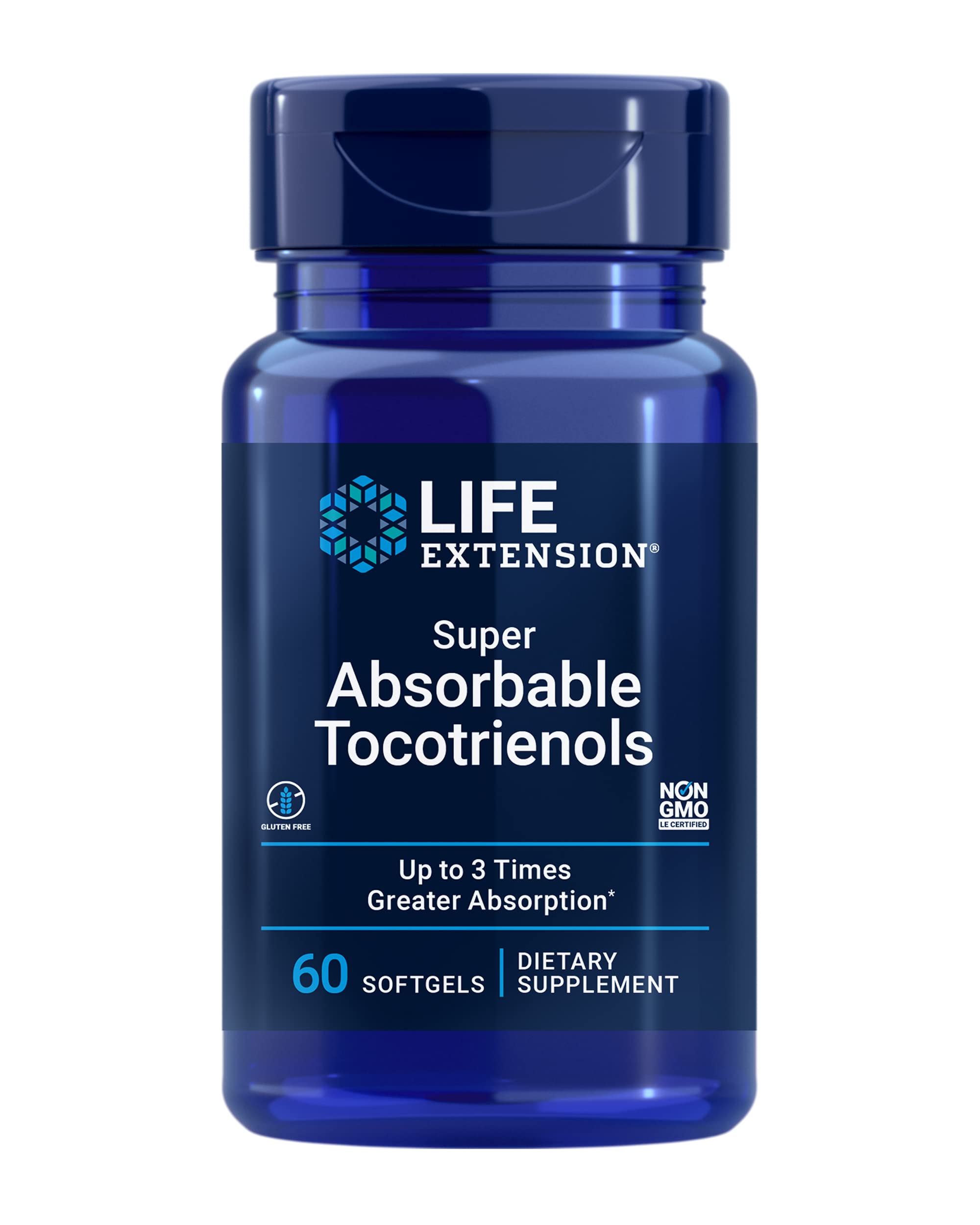 Life Extension Super Absorbable Tocotrienols – Hair Growth & Brain Support, 60 Softgels | Gluten-Free, Non-GMO