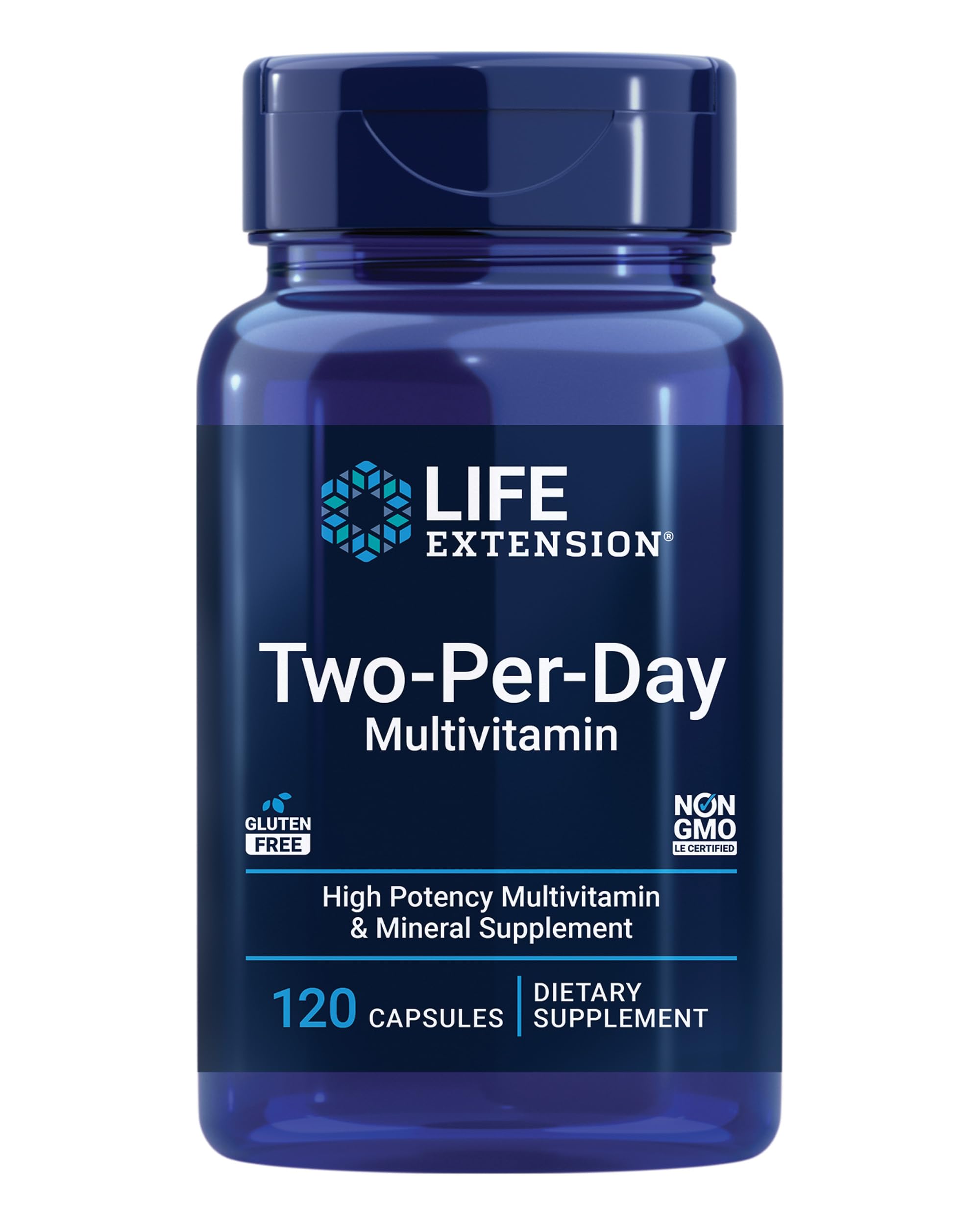 Life Extension Two-Per-Day Multivitamin – 120 Capsules, Non-GMO, Gluten-Free, Two-Month Supply
