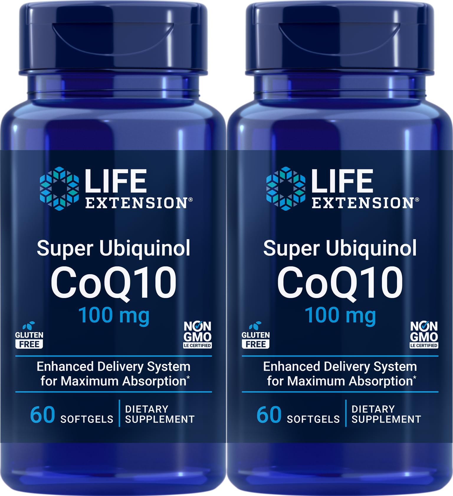 Life Extension Super Ubiquinol CoQ10 100 mg – 60 softgels (Pack of 2)