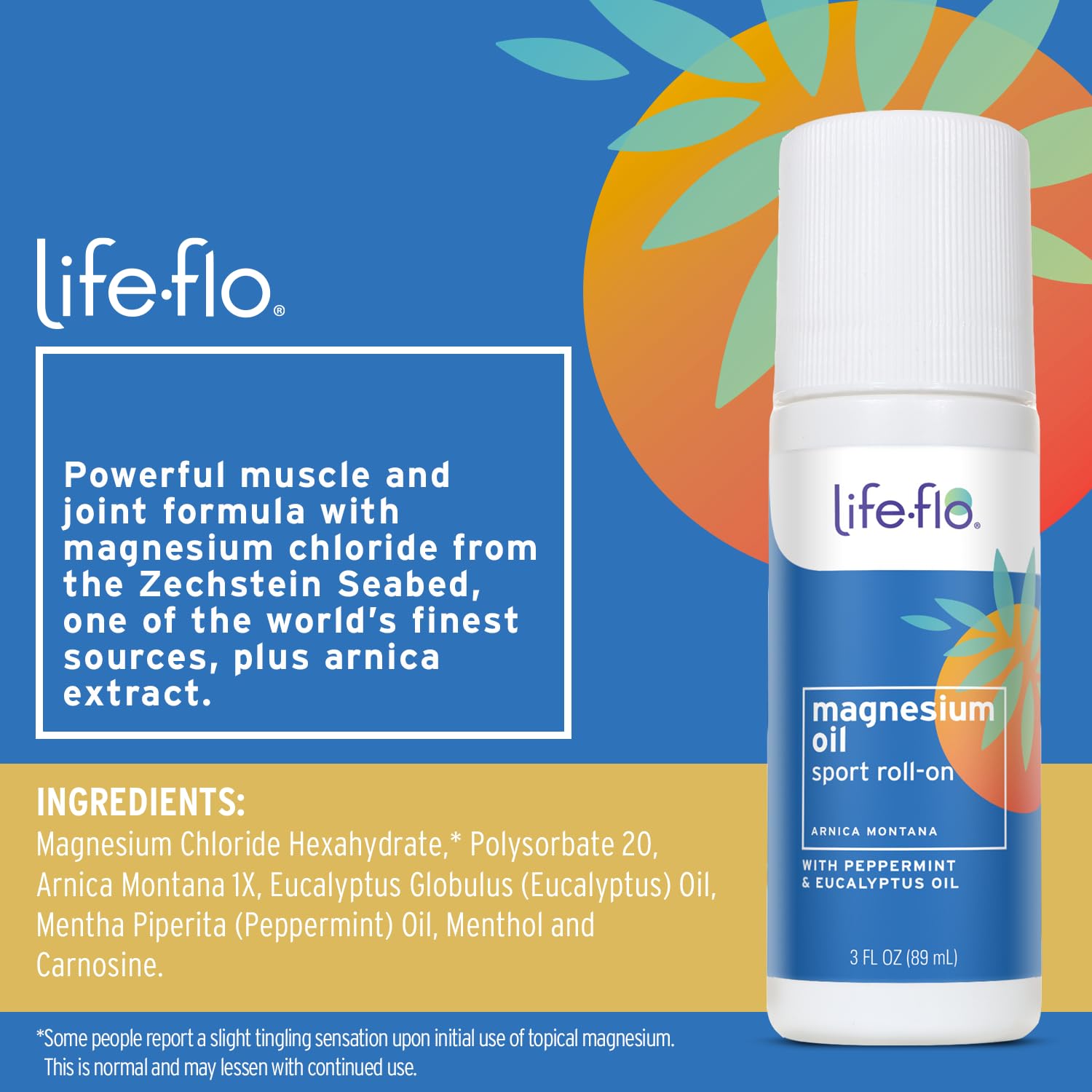 Life-flo Pure Magnesium Oil Spray – Zechstein Seabed Magnesium Chloride, 2oz