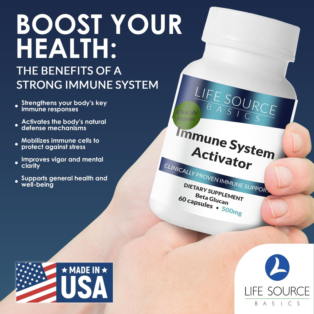 Life Source Basics Immune Support Activator - Beta-Glucan 60 Caps | Non-GMO & Vegan
