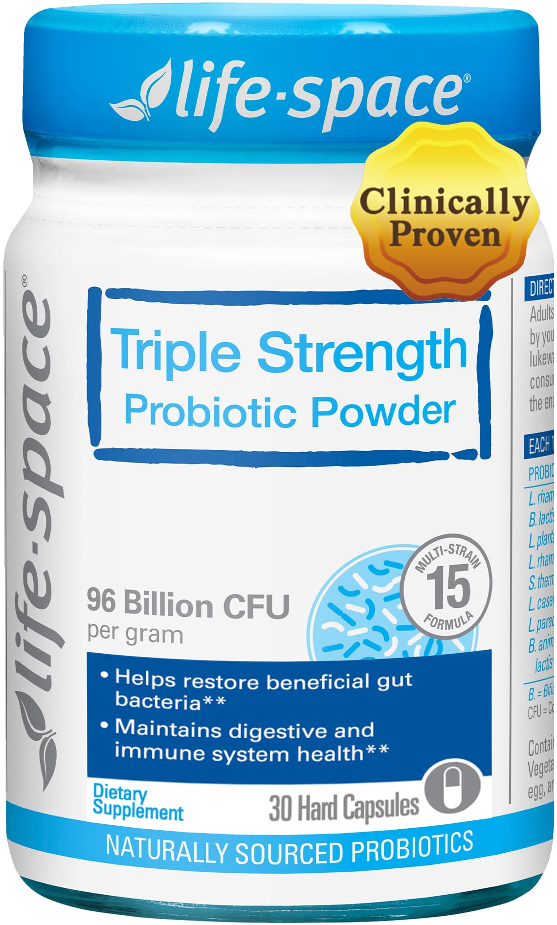Life-Space Probiotic 96B CFU - 15 Strains, 30 Veg Capsules