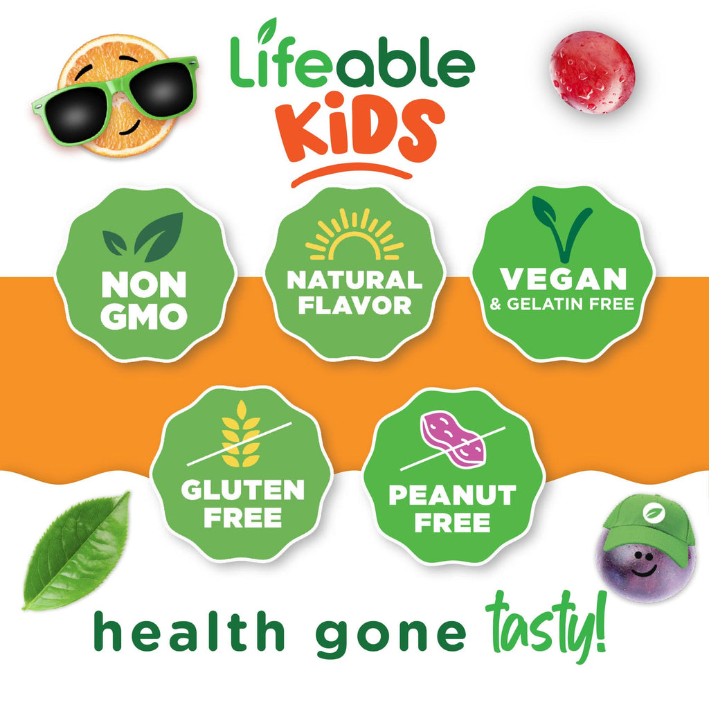 Lifeable Vitamin B6 Gummies for Kids – 50 mg per Gummy, 60 Gummies (2 Pack) – Vegan, Non-GMO, Gluten Free