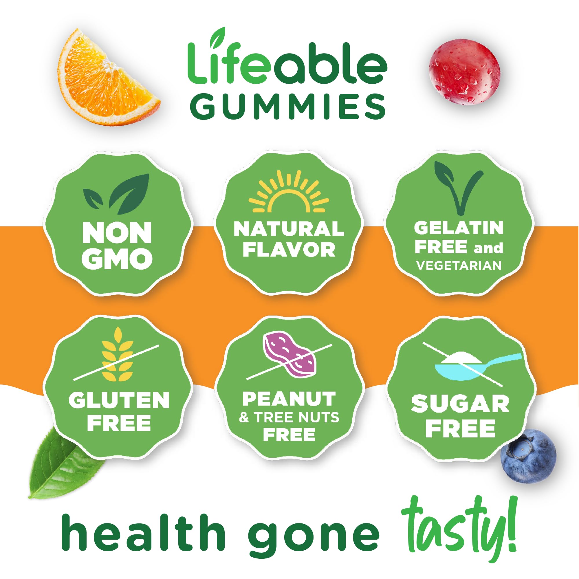 Lifeable Sugar Free Biotin Gummies 5000mcg | Hair, Skin & Nails | 90 Gummies