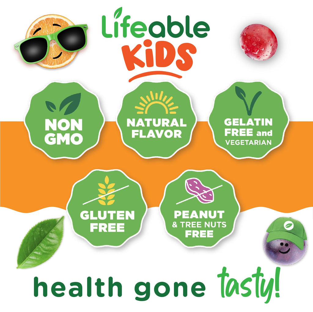 Lifeable Cranberry Gummies for Kids - 25,000 mg Equivalency | 60 Count | Vegan & Non-GMO