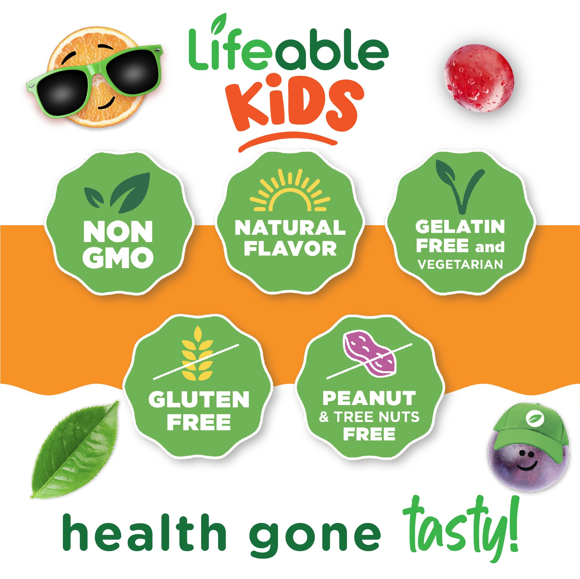 Lifeable Cranberry Gummies for Kids - 25,000 mg Equivalency | 60 Count | Vegan & Non-GMO