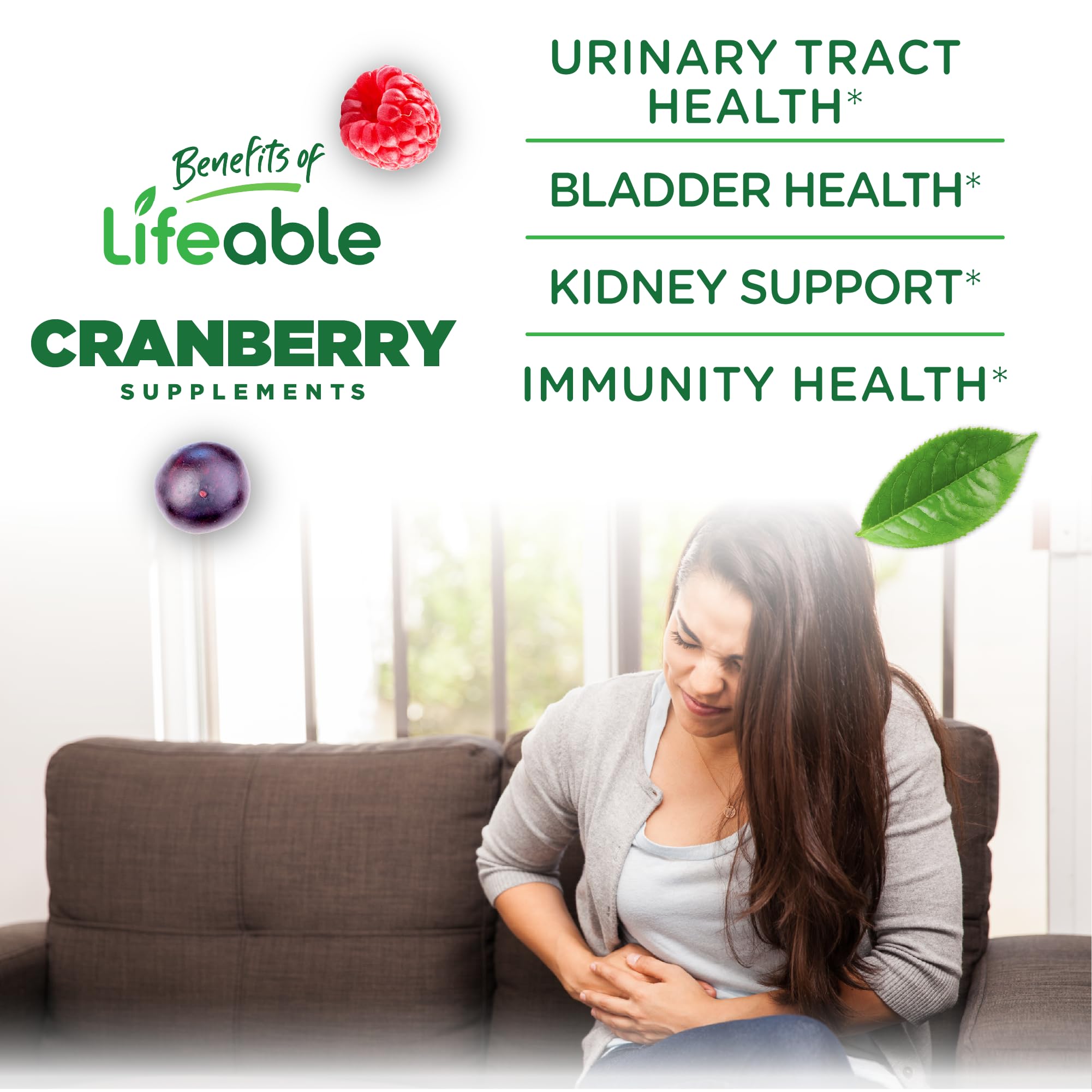 Lifeable Cranberry Gummies for Women – 60 Count | 25,000 mg Equivalent
