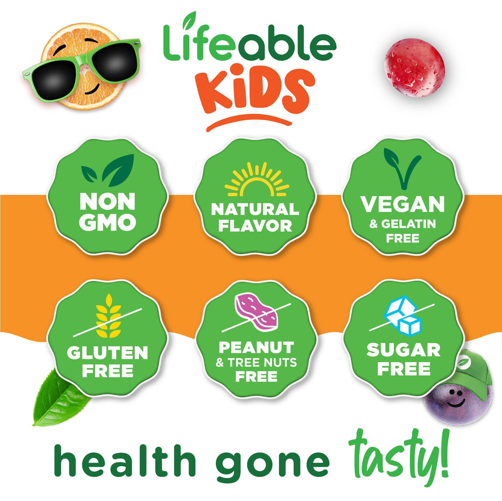 Lifeable Sugar Free Elderberry Gummies for Kids – Immune Support, 60 Gummies