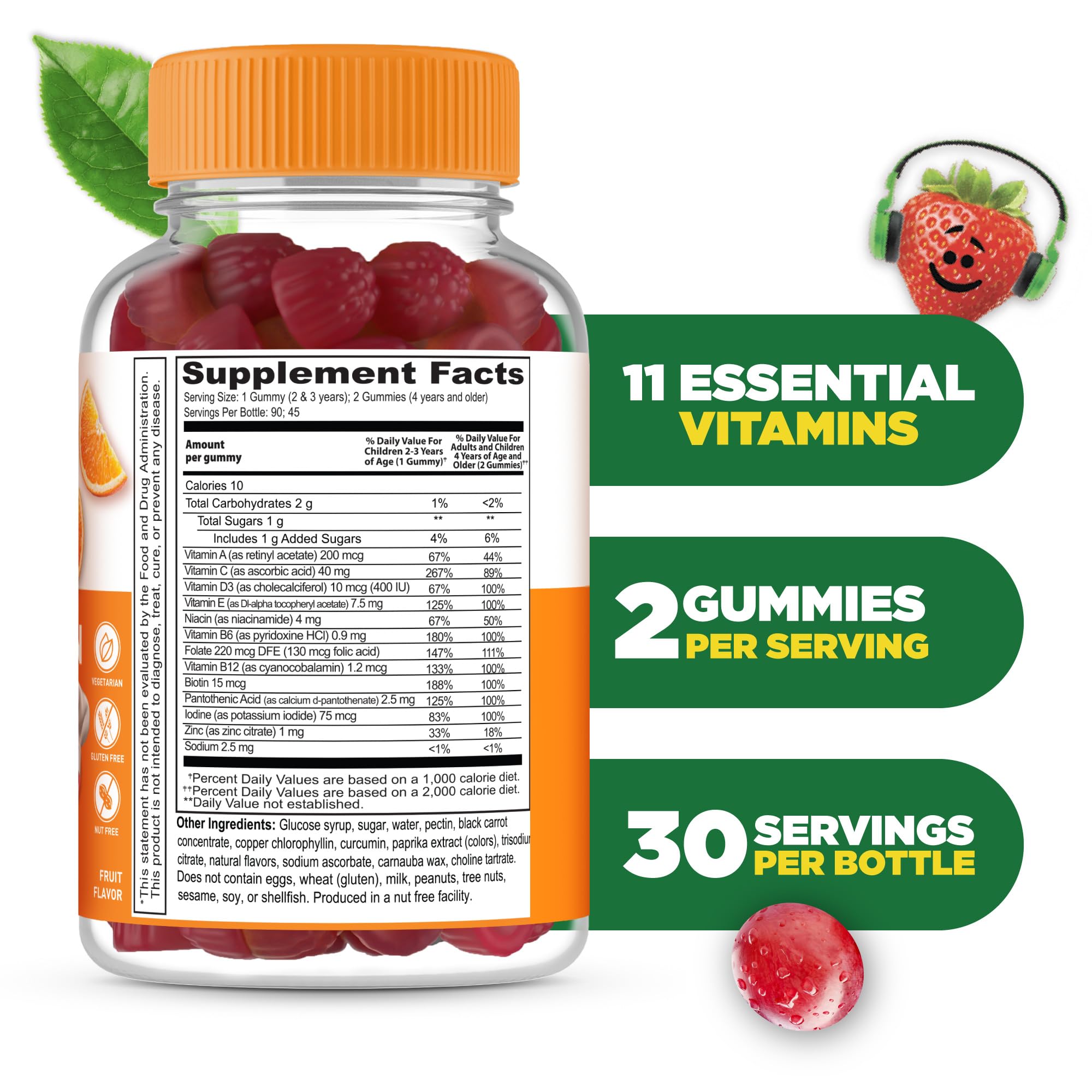 Lifeable Kids Multivitamin Gummies – Immune Support for Kids | 90 Gummies
