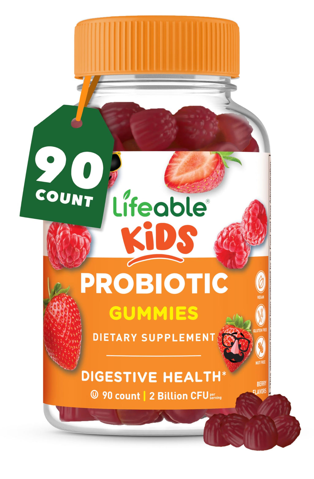 Kids Probiotics Gummies – 2 Billion CFU | Digestive & Immune Support | Lifeable
