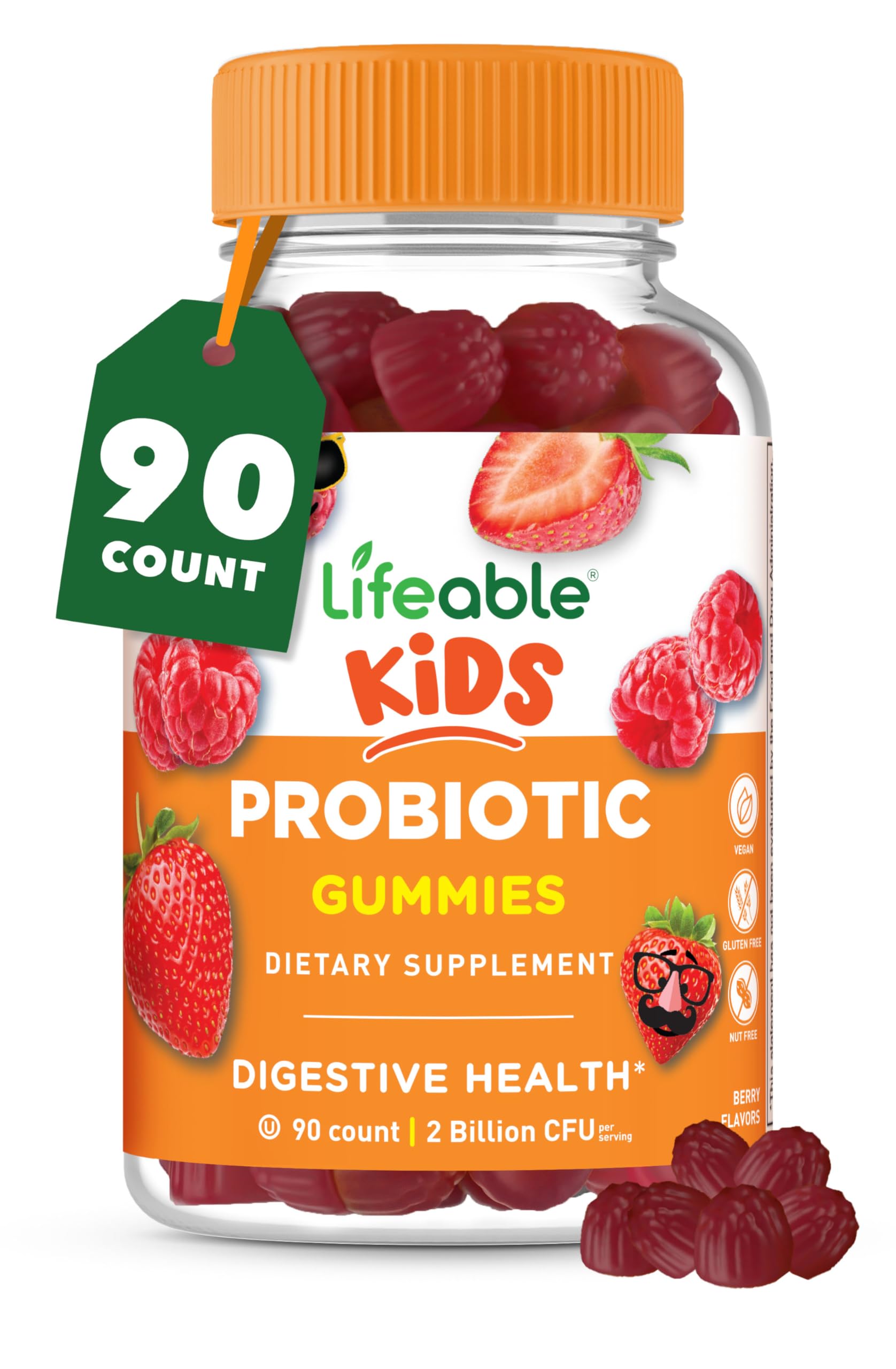 Kids Probiotics Gummies – 2 Billion CFU | Digestive & Immune Support | Lifeable