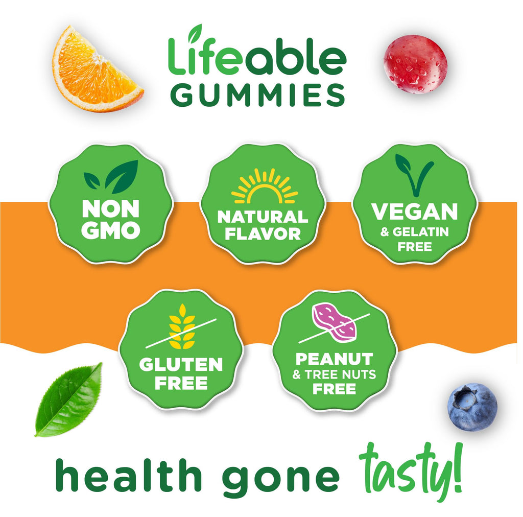 Lifeable Lutein and Zeaxanthin Gummies | Great Tasting Lutein and Zeaxanthin Supplements for Eyes | Vegan and Non GMO Eye Health Gummies | 60 Count