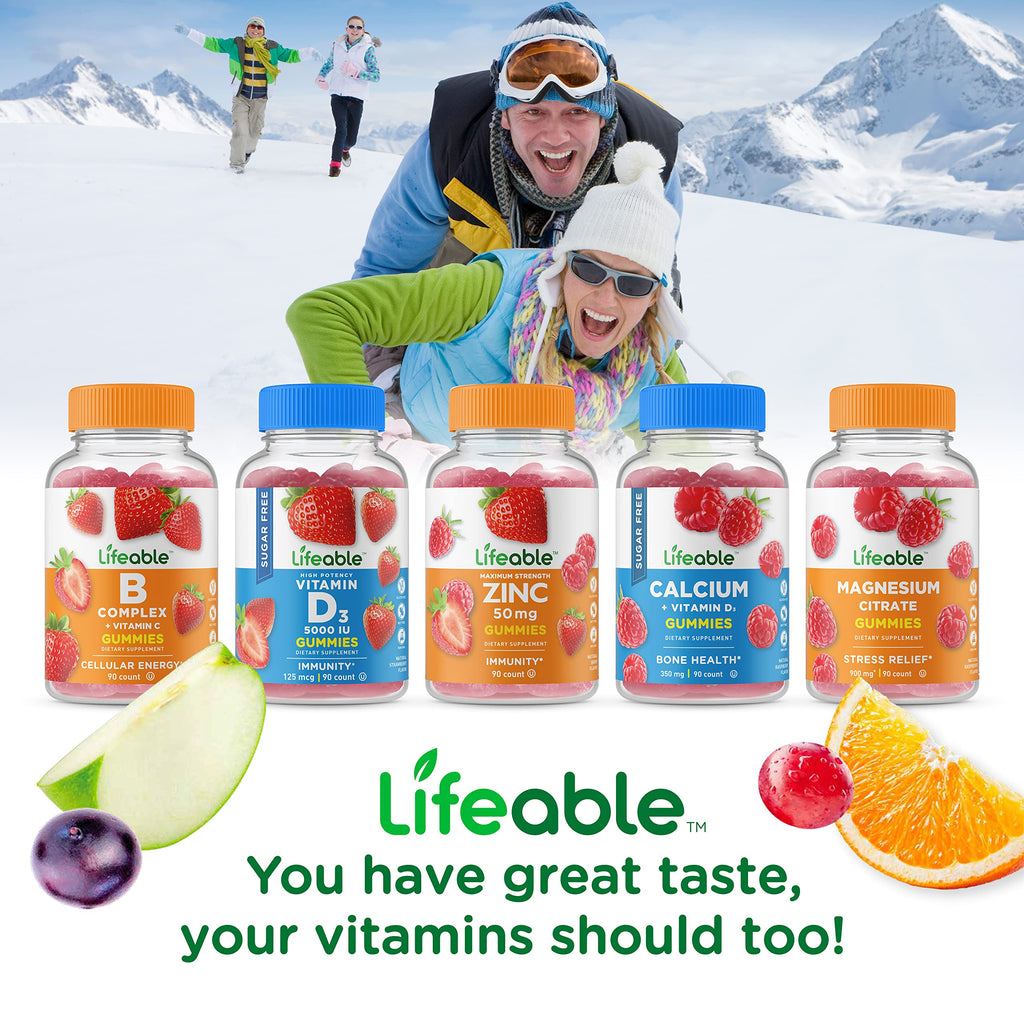 Lifeable Sugar Free Vitamin C Gummies 250 mg – Orange Flavor | Vegetarian Non-GMO | 90 Gummies