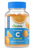 Lifeable Sugar Free Vitamin C Gummies 250 mg – Orange Flavor | Vegetarian Non-GMO | 90 Gummies