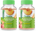 Lifeable Turmeric Curcumin with Ginger & Black Pepper Extract – 2000mg per Serving, 90 Gummies (Pack of 2) – Great Tasting Peach Flavor, Vegetarian & Non-GMO