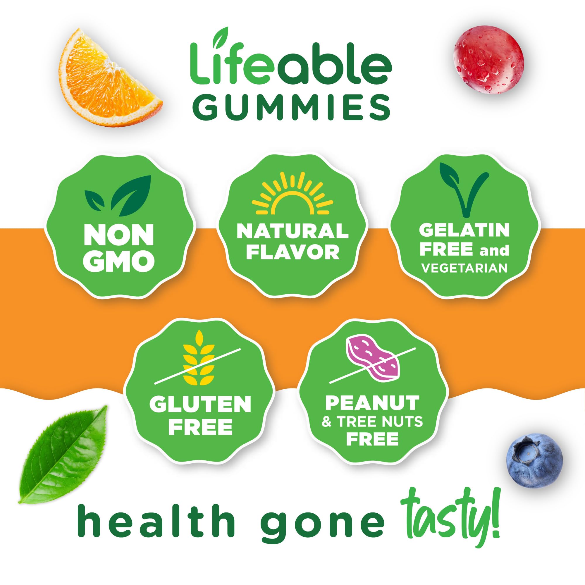 Lifeable Vitamin B6 Gummies 100mg – Vegan Nerve Support | 60 Gummies (Pack of 2)