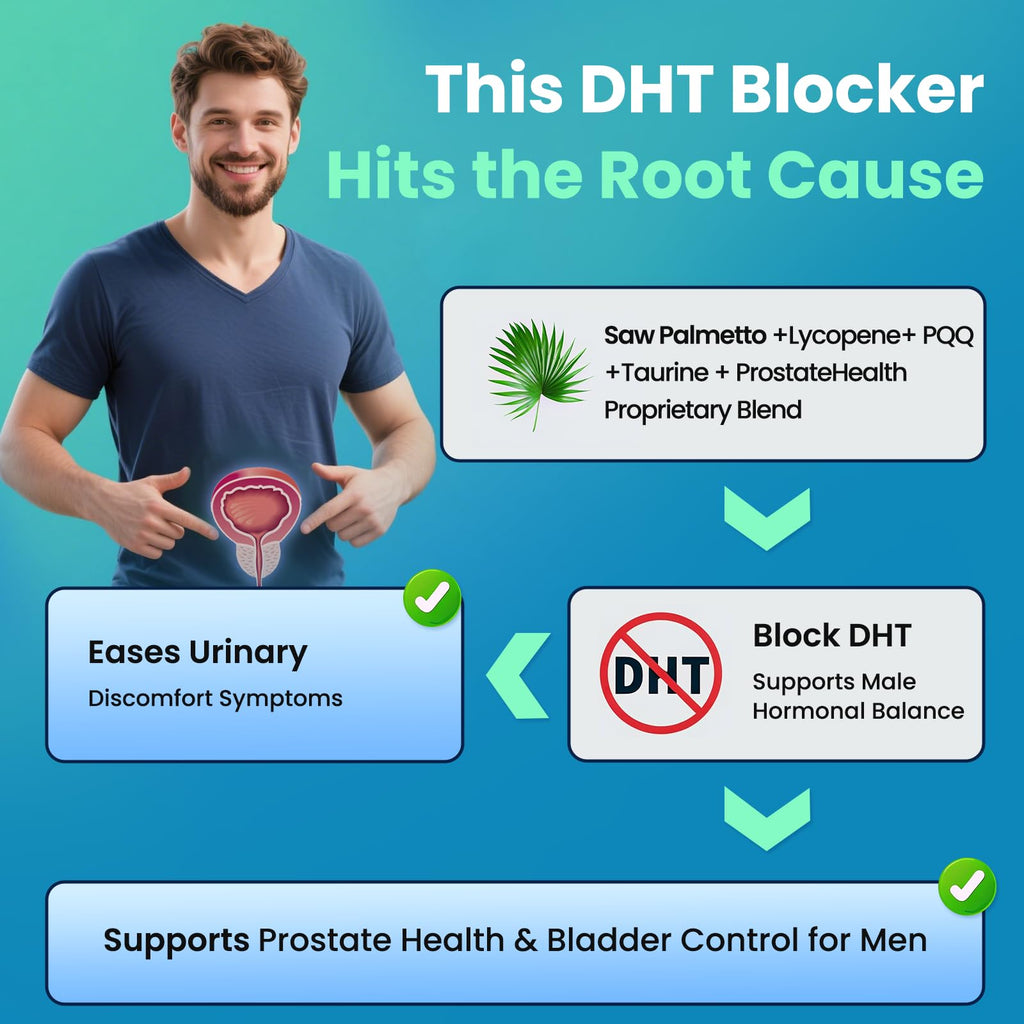LIFEFRIEND Saw Palmetto Prostate Health for Men - DHT Blocker, Urinary Flow, Nightly Relief