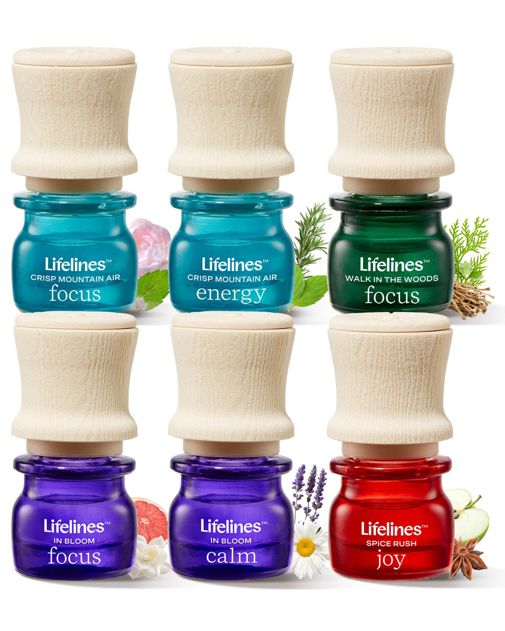 Lifelines Bright Botanicals 6-Pack Essential Oil Blends | Diffuser-Ready