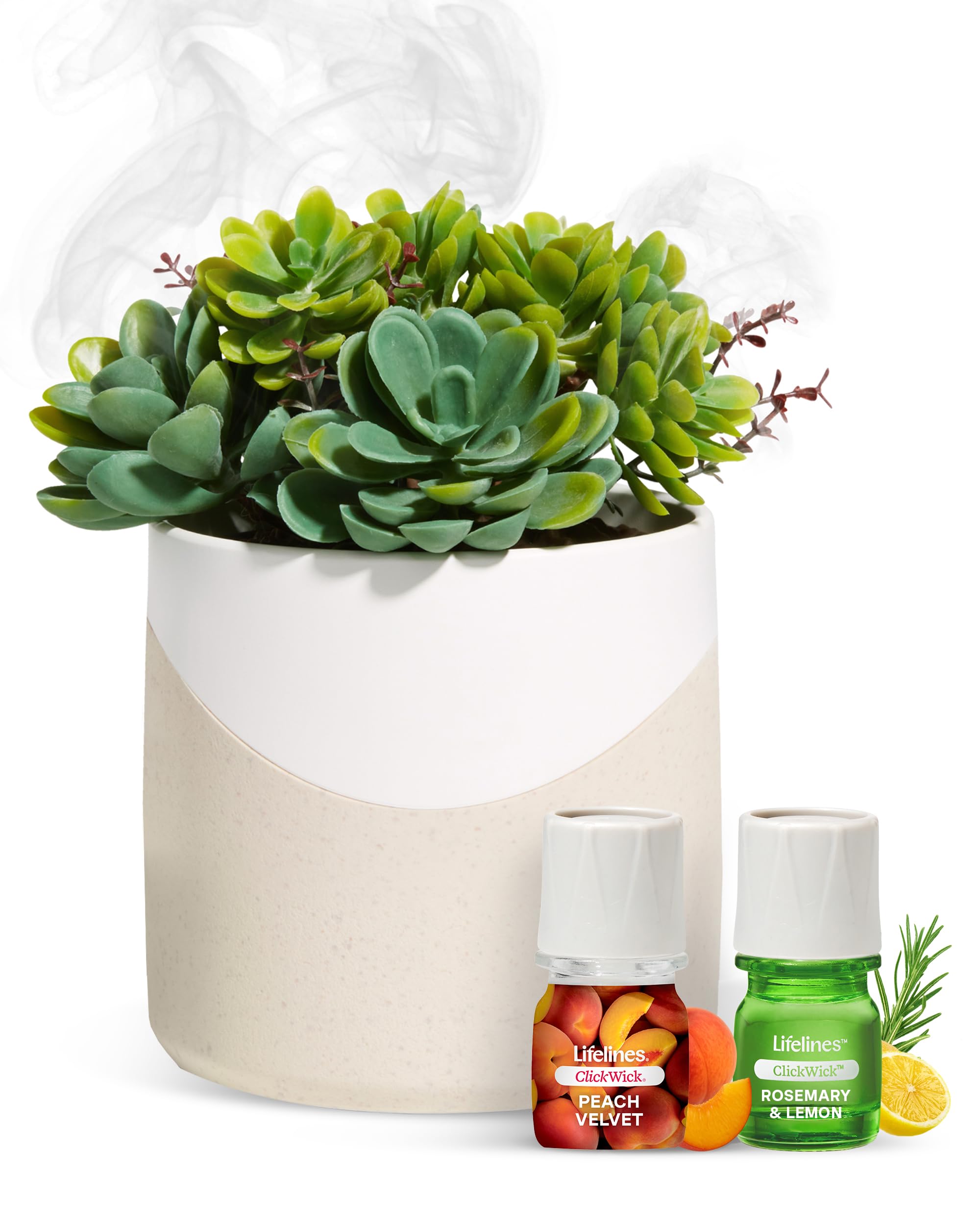 Lifelines Plant Diffuser Bundle – 2 ClickWick Blends | Rechargeable Aromatherapy