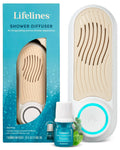 Lifelines Shower Diffuser - Wall-Mounted Essential Oil Diffuser with Auto Shut-Off | ClickWick Blends Included